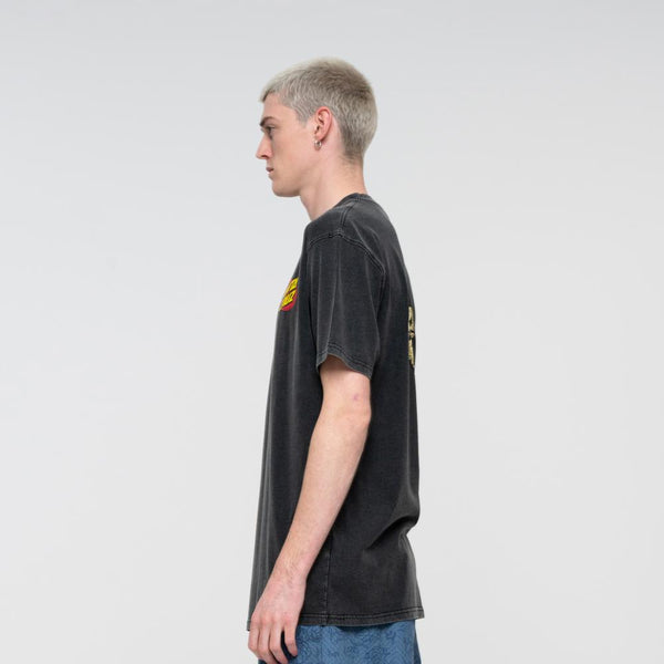 Santa Cruz Mens T-Shirt Street Creep Hand Black Acid Wash SCA-TEE-844