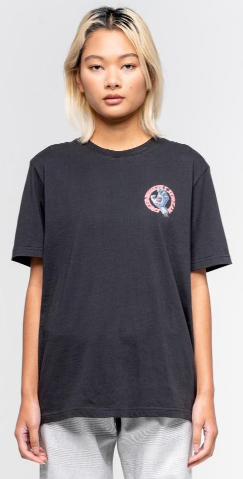 Santa Cruz Womens T-Shirt Vintage Screaming Hand Black Wash SCA-WHT-1