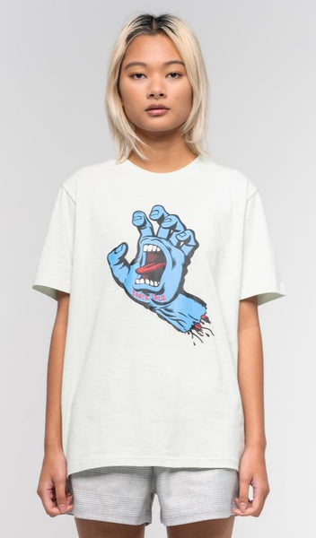 Santa Cruz Womens T-Shirt Screaming Hand Barely Blue