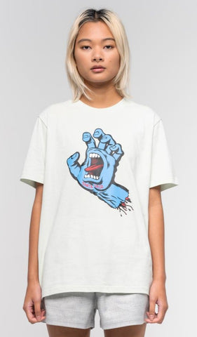 Santa Cruz Womens T-Shirt Screaming Hand Barely Blue
