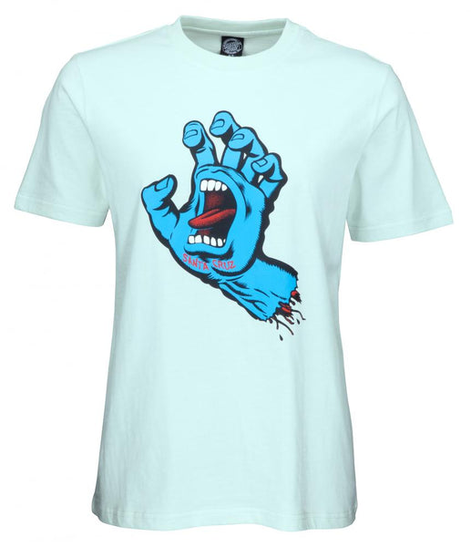 Santa Cruz Womens T-Shirt Screaming Hand Barely Blue