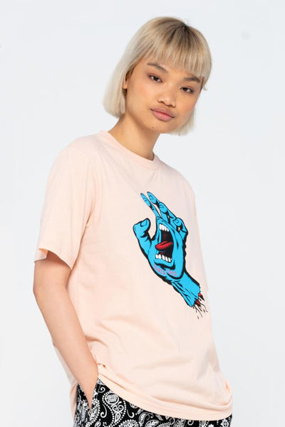 Santa Cruz Women's Screaming Hand T-Shirt Chalk Pink