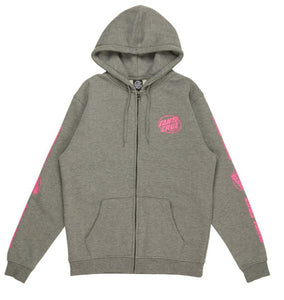 Santa Cruz Women's Zip Club Oval Dot Hood Dark Heather/Pink