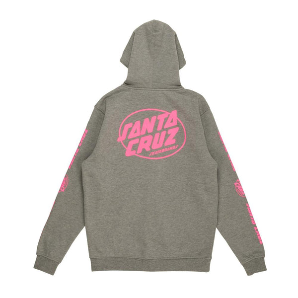 Santa Cruz Women's Zip Club Oval Dot Hood Dark Heather/Pink