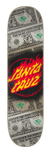 Santa Cruz Skateboard deck Dollar Flame Dot 7 Ply 8.0" x 31.60" SCR-SKD-2410