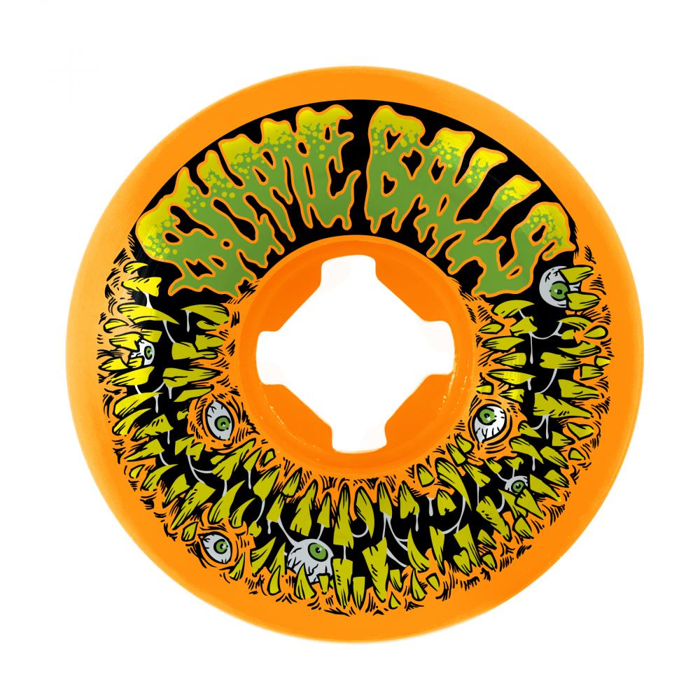 Santa Cruz - Slime Balls Skateboard Wheels (pack of 4) - Munchers Vomit 97A Neon Orange 53mm - SLM-SKW-0055
