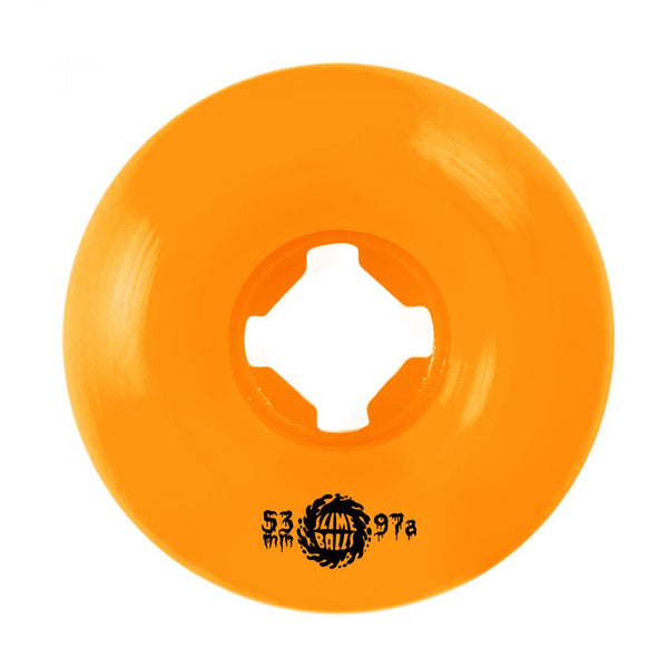 Santa Cruz - Slime Balls Skateboard Wheels (pack of 4) - Munchers Vomit 97A Neon Orange 53mm - SLM-SKW-0055