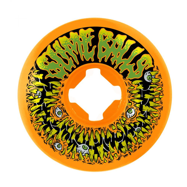 Santa Cruz - Slime Balls Skateboard Wheels (pack of 4) - Munchers Vomit 97A Neon Orange 53mm - SLM-SKW-0055