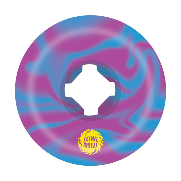 Santa Cruz - Slime Balls Skateboard Wheels (pack of 4) - Brains Speed Balls - Blue / Purple swirl 99a 54mm SLM-SKW-0100