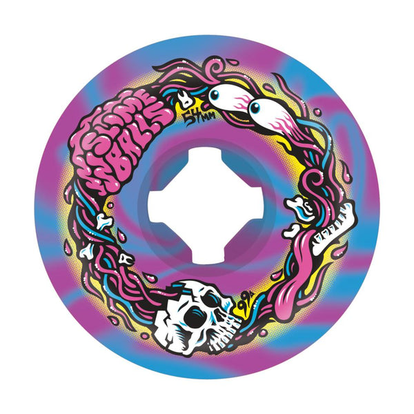 Santa Cruz - Slime Balls Skateboard Wheels (pack of 4) - Brains Speed Balls - Blue / Purple swirl 99a 54mm SLM-SKW-0100