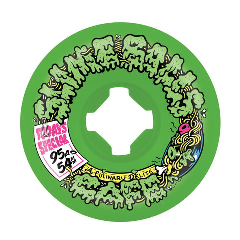 Santa Cruz Slime Balls Skateboard Wheels (pack of 4) Double Take Cafe Vomit Mini 95 Green/Black 54mm SLM-SKW-0123