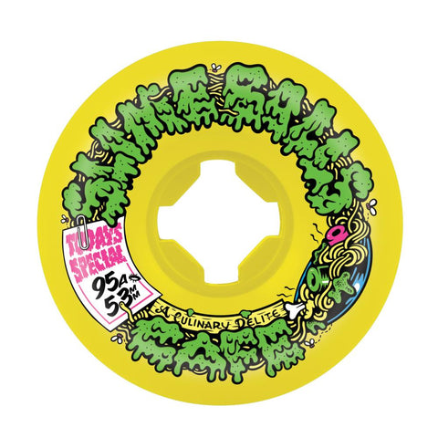 Santa Cruz Slime Balls Skateboard Wheels (pack of 4) Double Take Cafe Vomit Mini 95 Yellow/Black 53mm SLM-SKW-0124