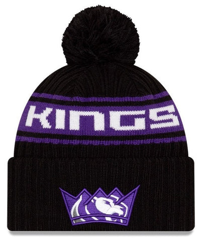 New Era Sacramento Kings NBA21 Pom Knit Beanie Hat Black 60143854