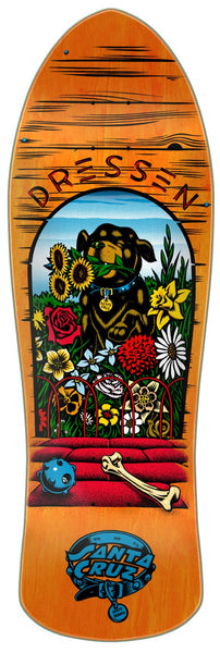 Santa Cruz Skateboard Deck Reissue Dressen Pup 9.5in x 29.44in SCR-SKD-5021