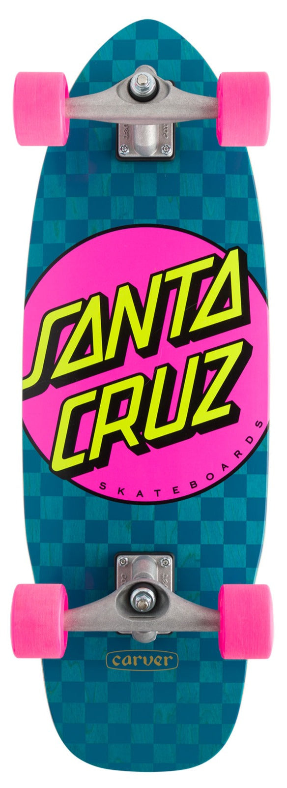 Santa Cruz x Carver Surf Skate Complete Pink Dot Check Cut 29.95" SCR-COM-2060