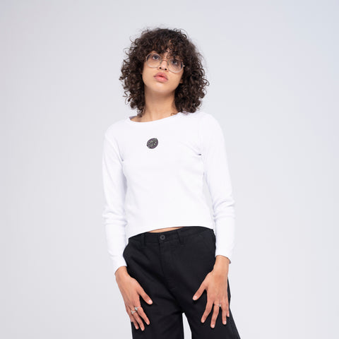 Santa Cruz Womens L/S T-Shirt Other Dot Front Emb Size 8 Sample 50% OFF