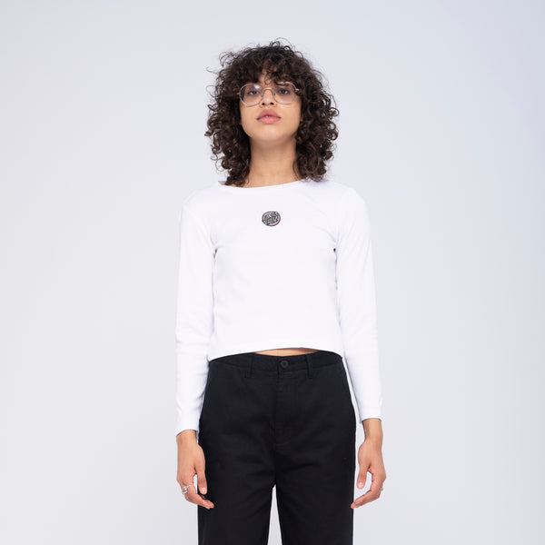 Santa Cruz Womens L/S T-Shirt Other Dot Front Emb Size 8 Sample 50% OFF