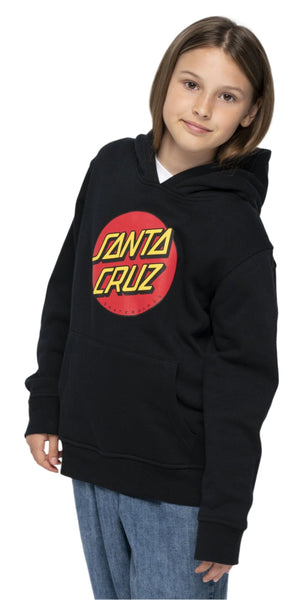 Santa Cruz Youth Pullover Hoodie Classic Dot Black
