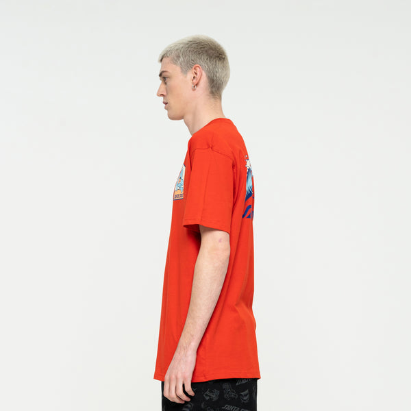 Santa Cruz Beach Bum Hand Scene T-Shirt Artisanal Red Sample 50% OFF