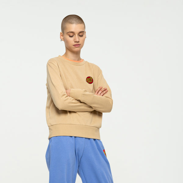 Santa Cruz Classic Dot Chest Emb Crew Oat Milk Small Sample 50% OFF
