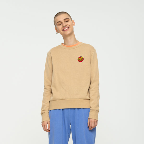 Santa Cruz Classic Dot Chest Emb Crew Oat Milk Small Sample 50% OFF