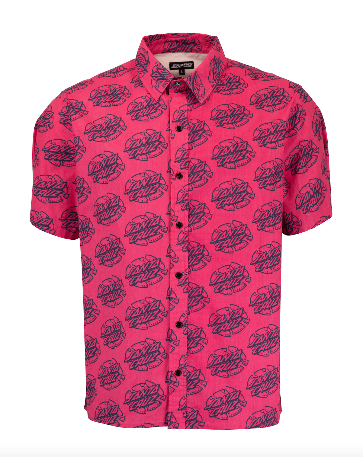 Santa Cruz Broken Dot Short Sleeved Shirt Hot Pink