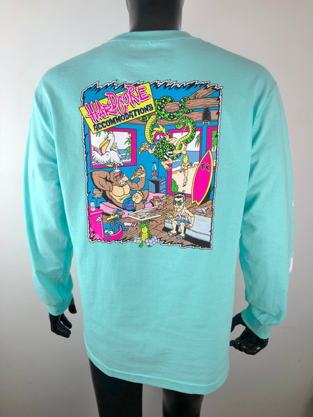 Thrilla Krew Hardcore Accommodations Men LS T-shirt Celadon