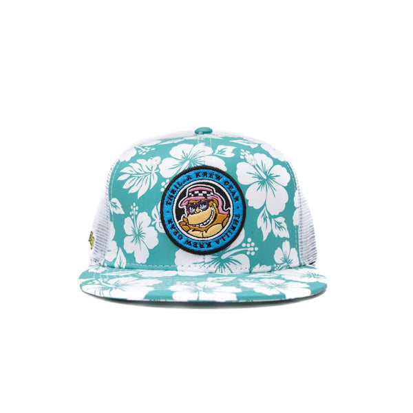 Thrilla Krew Dot Logo Trucker Snapback Cap Floral Teal