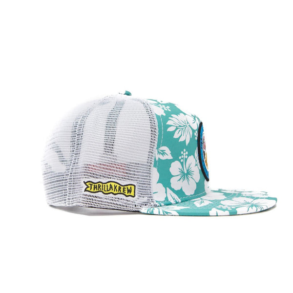 Thrilla Krew Dot Logo Trucker Snapback Cap Floral Teal