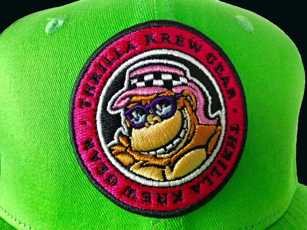Thrilla Krew Dot Logo Snapback Cap Lime Green
