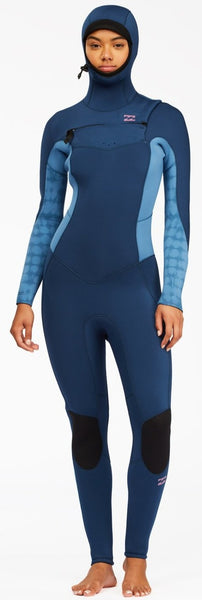 Billabong Women's 5/4 mm Hooded Synergy Wetsuit Chest Zip Graphene Z45G15