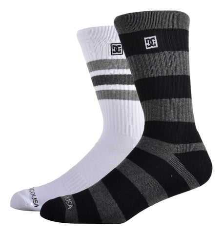 DC Shoes DC Stripe 2 pack Crew Socks for Men ADYAA03142 UK 7-10