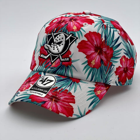 '47 Clean Up NHL Anaheim Ducks Adjustable White Floral Cap