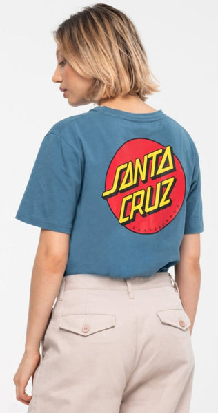 Santa Cruz Womens T-Shirt Classic Dot Blue Coral SCA-WTE-149