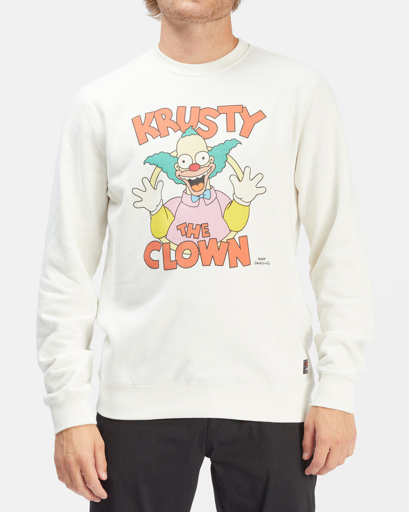 Billabong x The Simpsons Krusty Men s Sweatshirt Off White