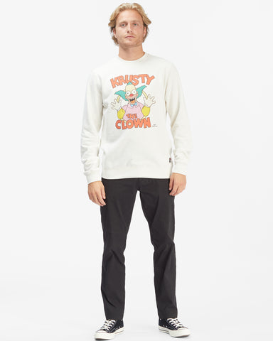 Billabong x The Simpsons Krusty Men's Sweatshirt Off White C1CR02BIP2