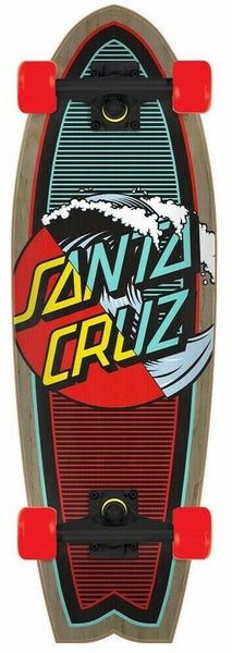 Santa Cruz cruzer Classic Wave Splice skateboard Red Grey 27.7" SCR-COM-2019