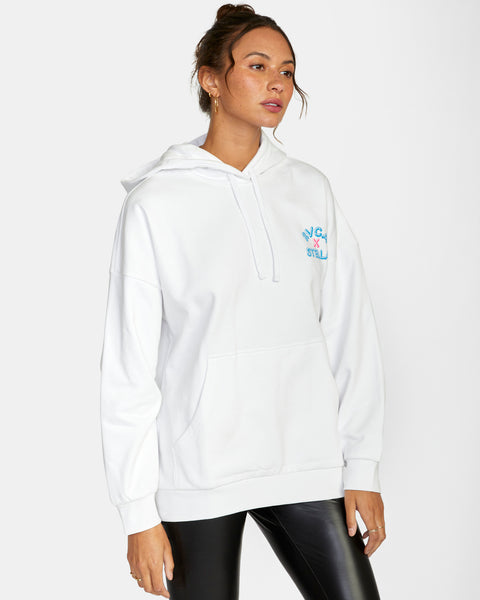 RVCA Stella Maxwell Cherub Boy Womens Hoodie White Small F3HORARVF2