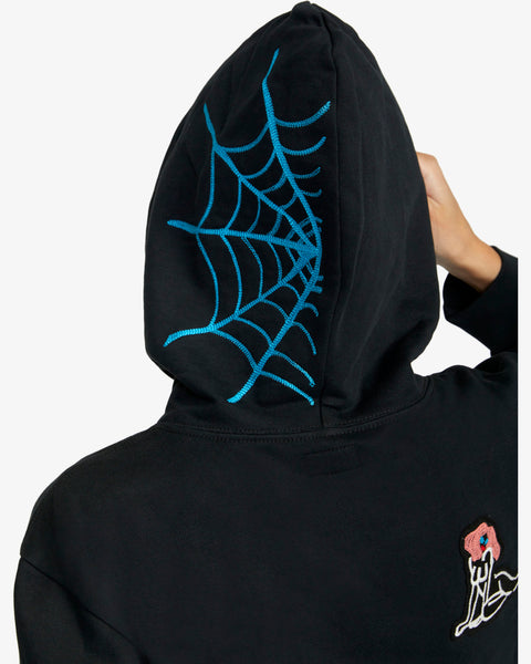 RVCA Mark Oblow Patch Hoodie for Women Black Small F3HORERVF2