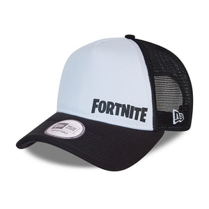 New Era Fortnite logo A Frame Trucker Cap White 12712478