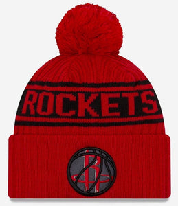 New Era Houston Rockets NBA21 Pom Knit Beanie Hat Red 60143871