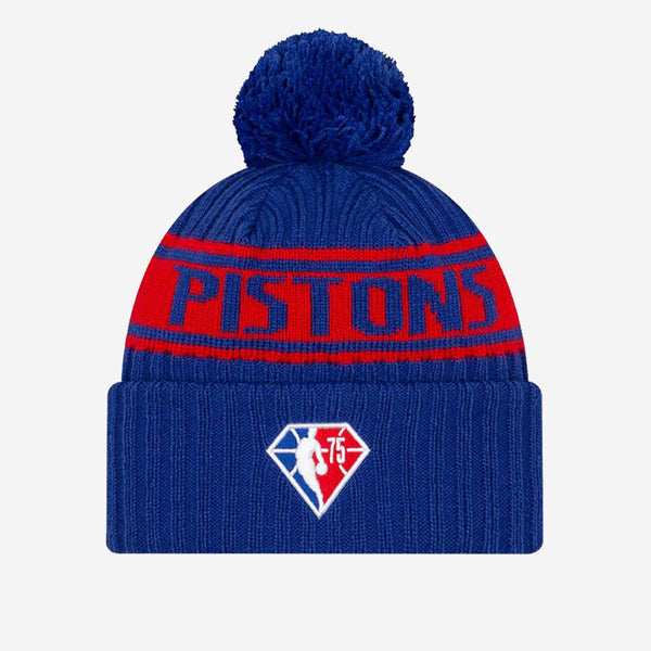 New Era Detroit Pistons NBA21 Pom Knit Blue Beanie Hat 60143879