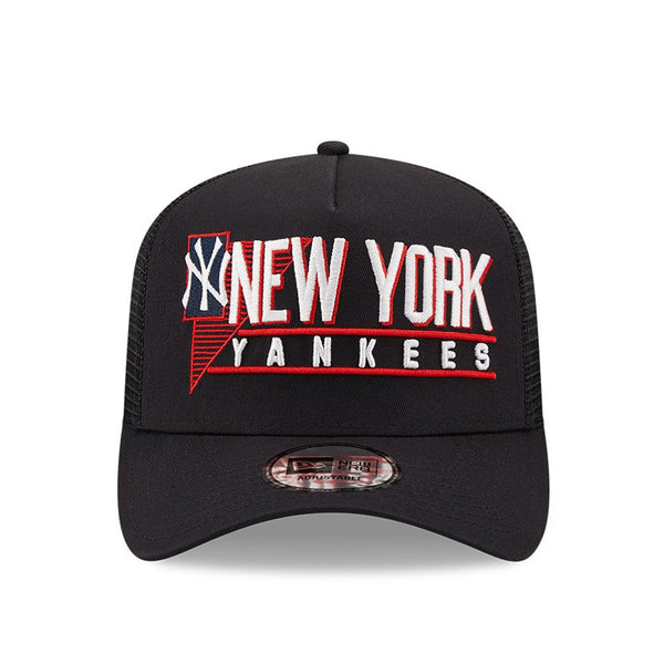 New Era New York Yankees 9Forty Graphic Logo Navy A-Frame Trucker Cap 60222488