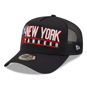 New Era New York Yankees 9Forty Graphic Logo Navy A-Frame Trucker Cap 60222488