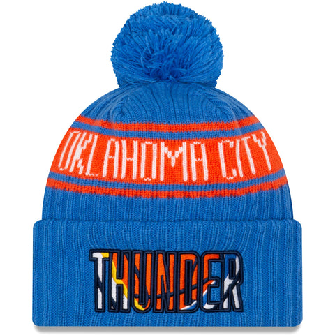 New Era Oklahoma City NBA21 Pom Knit Beanie Hat Blue 60143849