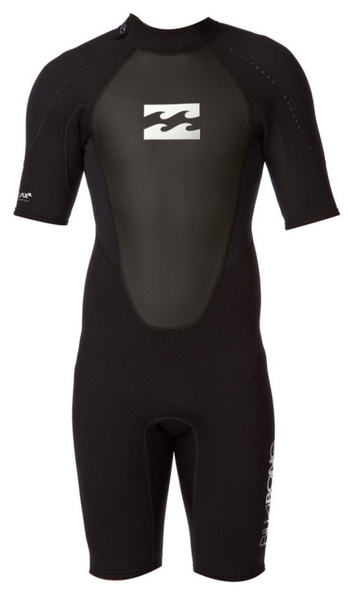 Billabong Intruder Kids 2/2mm Back Zip Wetsuit FL Shorty Black 12 Youth S42B08