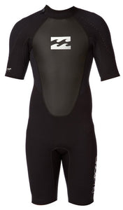 Billabong Intruder Kids 2/2mm Back Zip Wetsuit FL Shorty Black 12 Youth S42B08