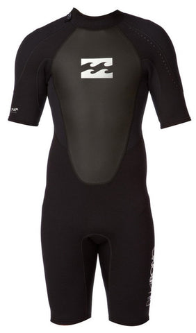 Billabong Intruder Kids 2/2mm Back Zip Wetsuit FL Shorty Black 12 Youth S42B08