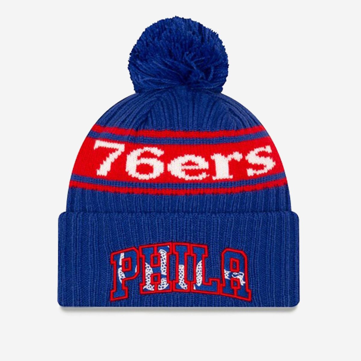New Era Pom Knit Beanie NBA21 Draft Philadelphia 76ers Blue 60143851
