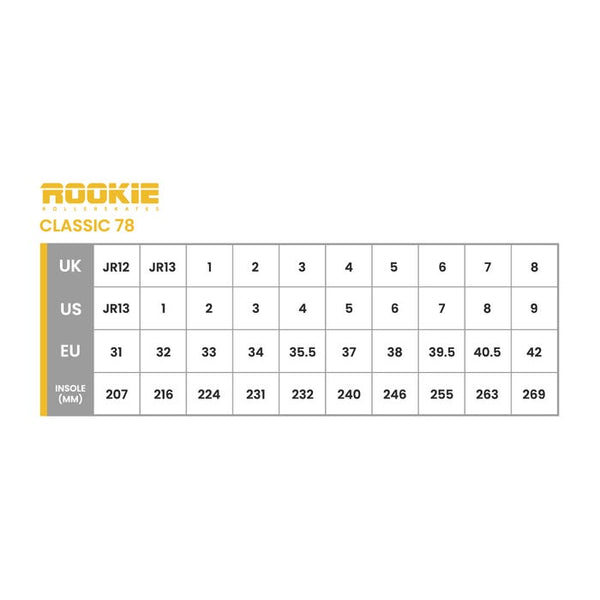 Rookie Rollerskates Classic 78  Junior Yellow